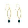 Emerald Leaf Drop Gold Earrings - Lulu + Belle Jewellery