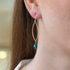 Emerald Leaf Drop Gold Earrings - Lulu + Belle Jewellery