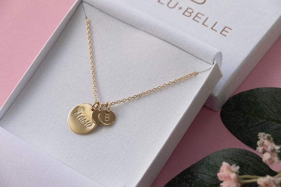 Mamó Necklace for Grandmother with Initials Gold - Lulu + Belle ® Jewellery