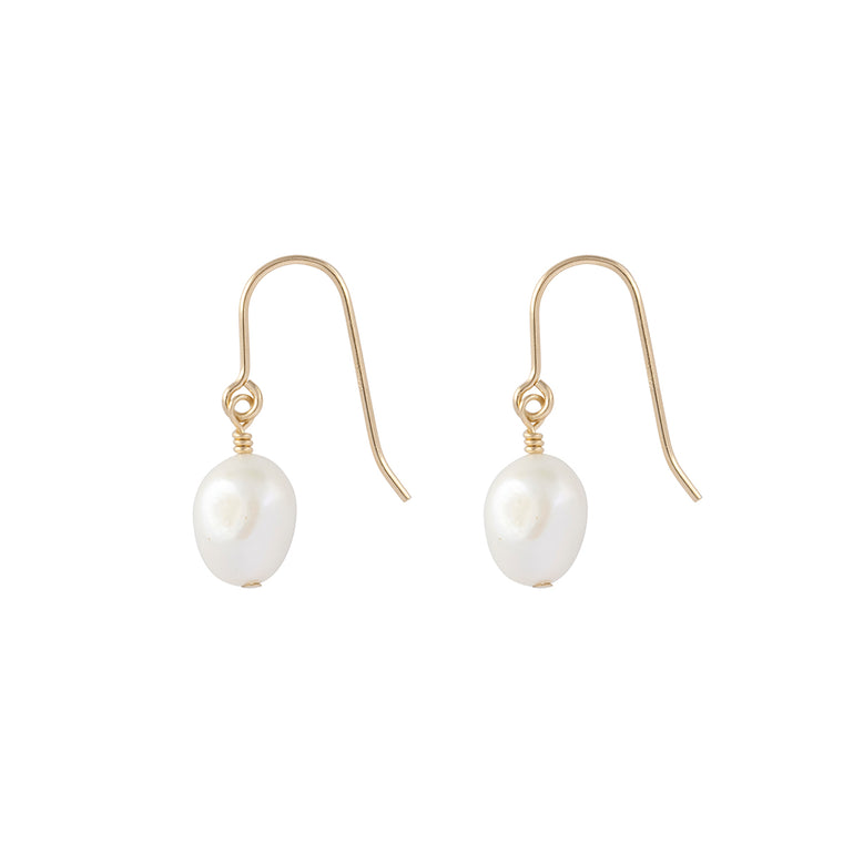 midi baroque pearl earrings gold 