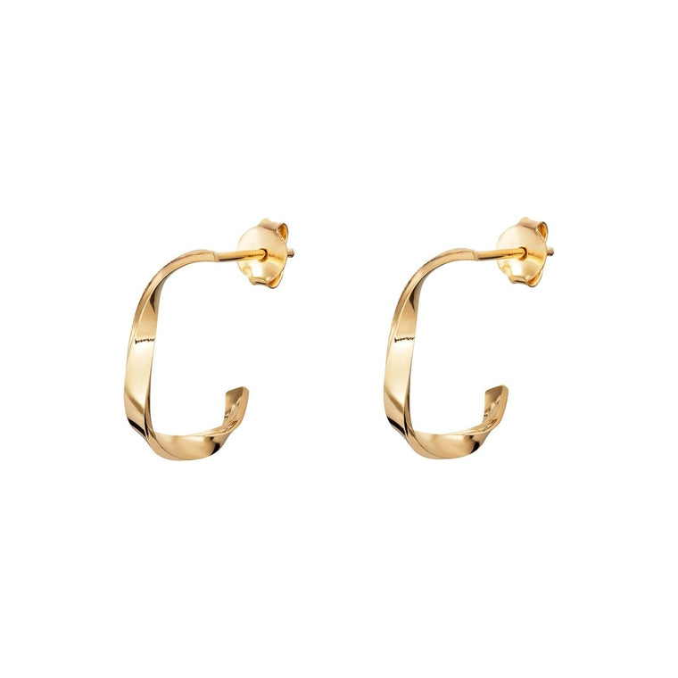 Ribbon Twist Gold Hoops - Lulu + Belle Jewellery