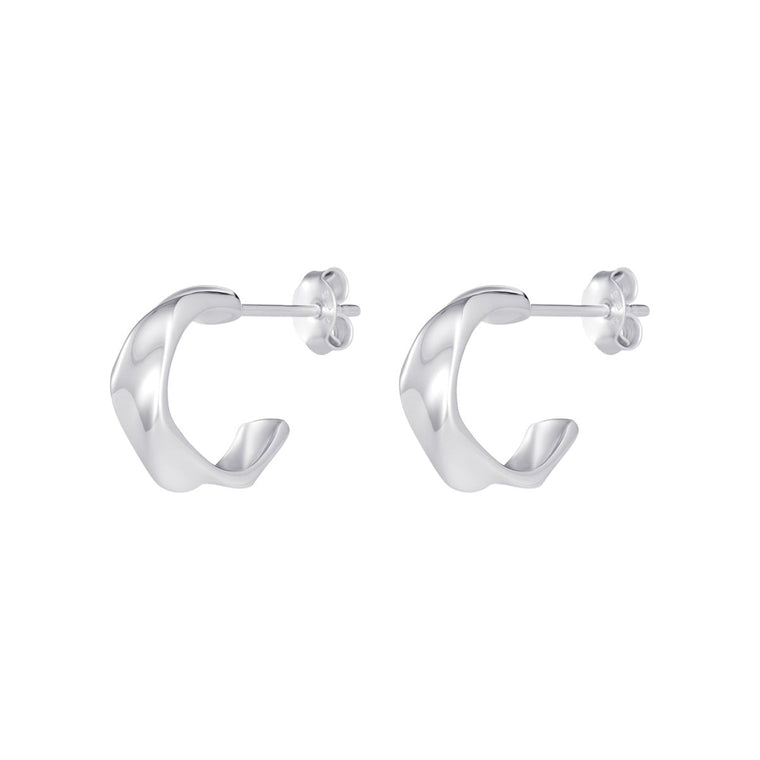 Ribbon Twist Sterling Silver Hoops - Lulu + Belle Jewellery