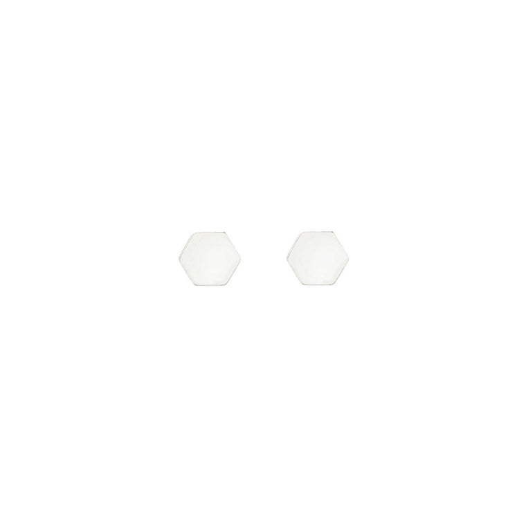 Silver Hexagonal Studs - Lulu + Belle Jewellery