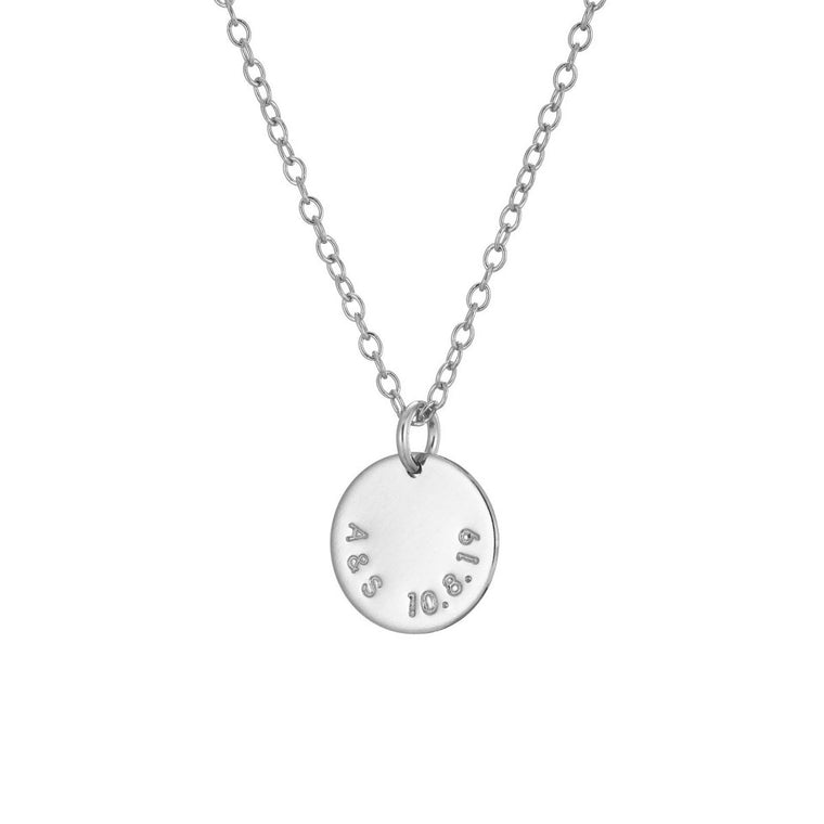 Add one stamped edge name disc silver - Lulu + Belle Jewellery