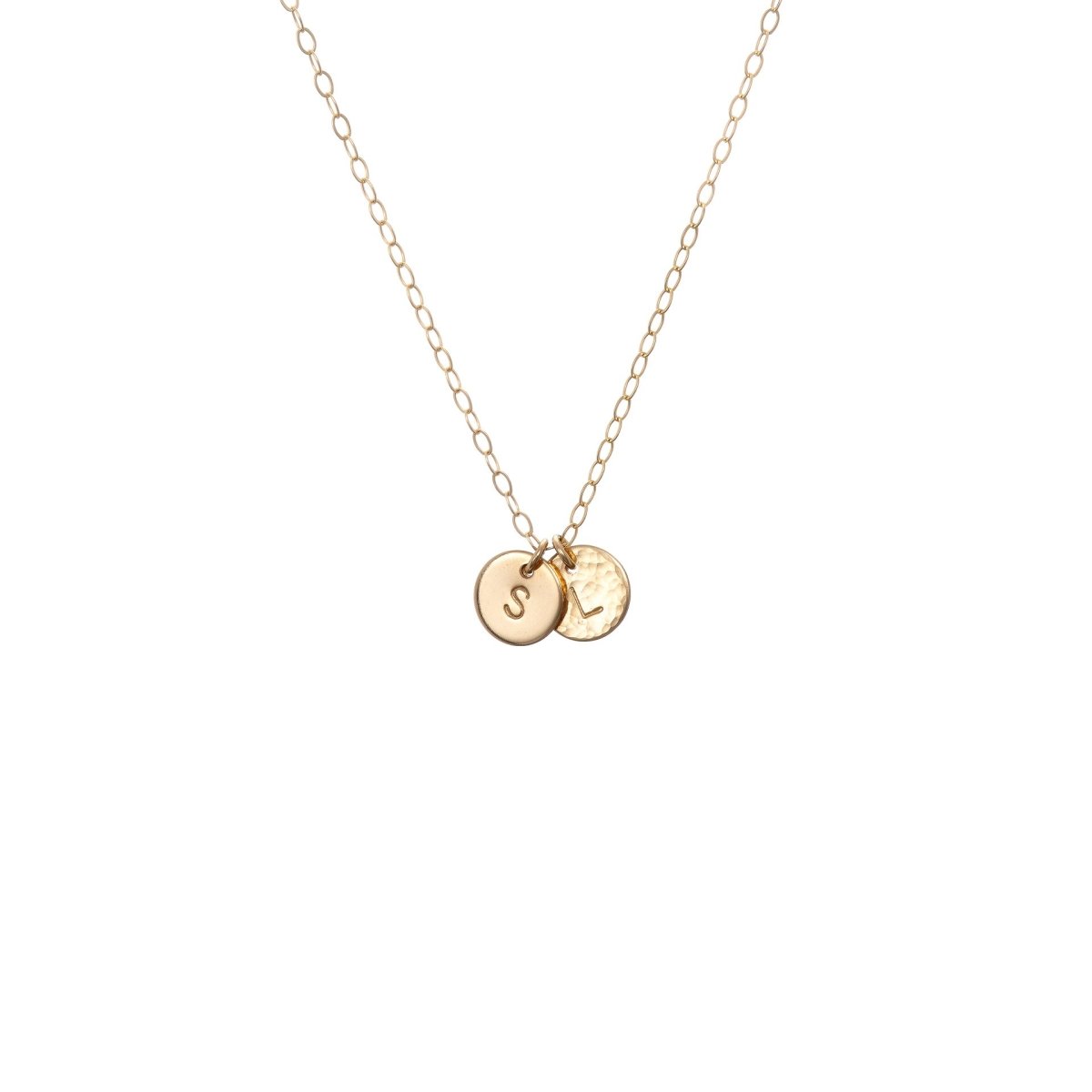 2 disc initial necklace sales