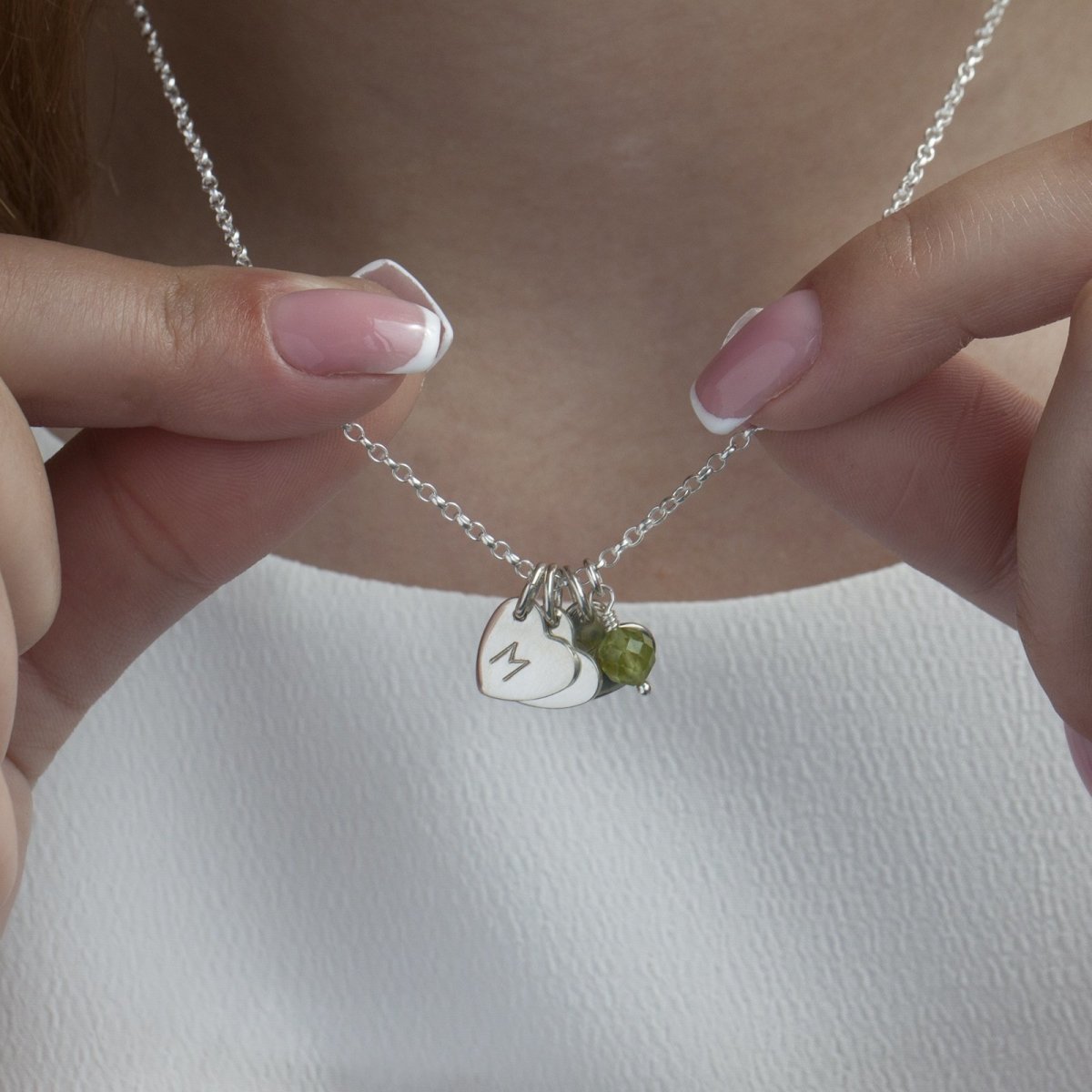 New Mom Gift, Baby Bird Birthstone Initial Necklace - Danique Jewelry